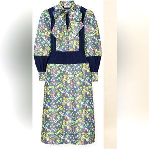NWT Tory Burch Tafetta Floral Dress - Navy Tossed Confetti